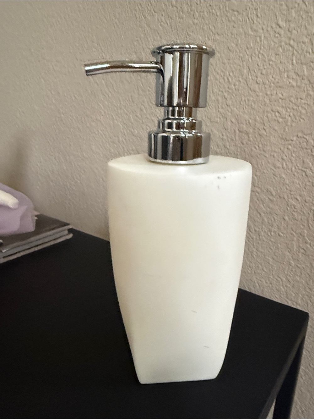 Restoration Hardware White Soap Dispenser with Chrome Pump